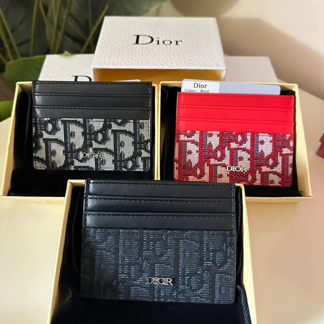 Dior Oblique Card Holder - White Black
