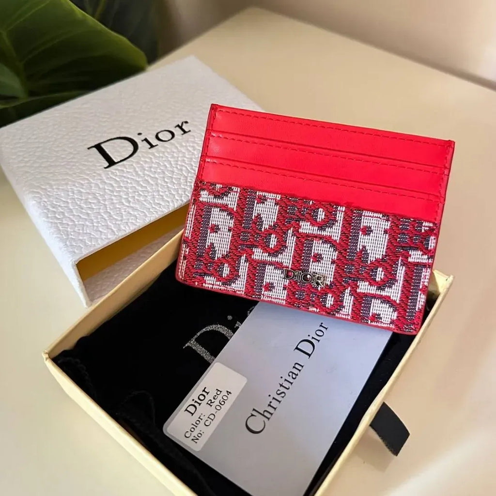 Dior Oblique Card Holder - Red – bagista