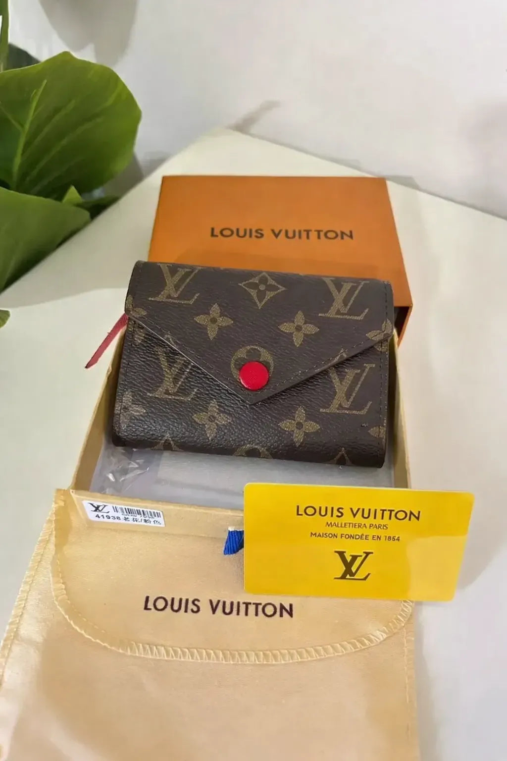 Louis Vuitton Monogram Wallet -Red