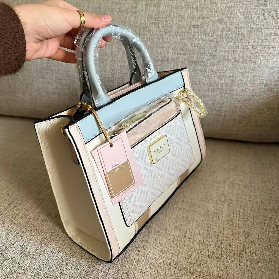 Emily Loran Pastel Harmony Handbag with Wallet - Cream/Ivory