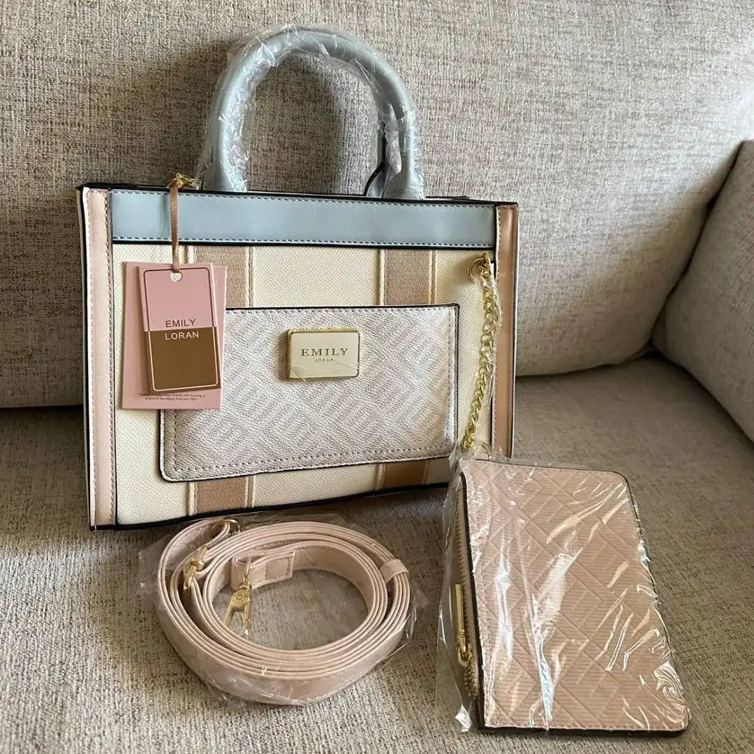 Emily Loran Pastel Harmony Handbag with Wallet - Cream/Ivory