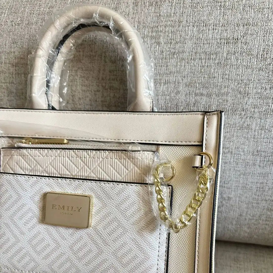 Emily Loran Pastel Harmony Handbag with Wallet - Light Cream