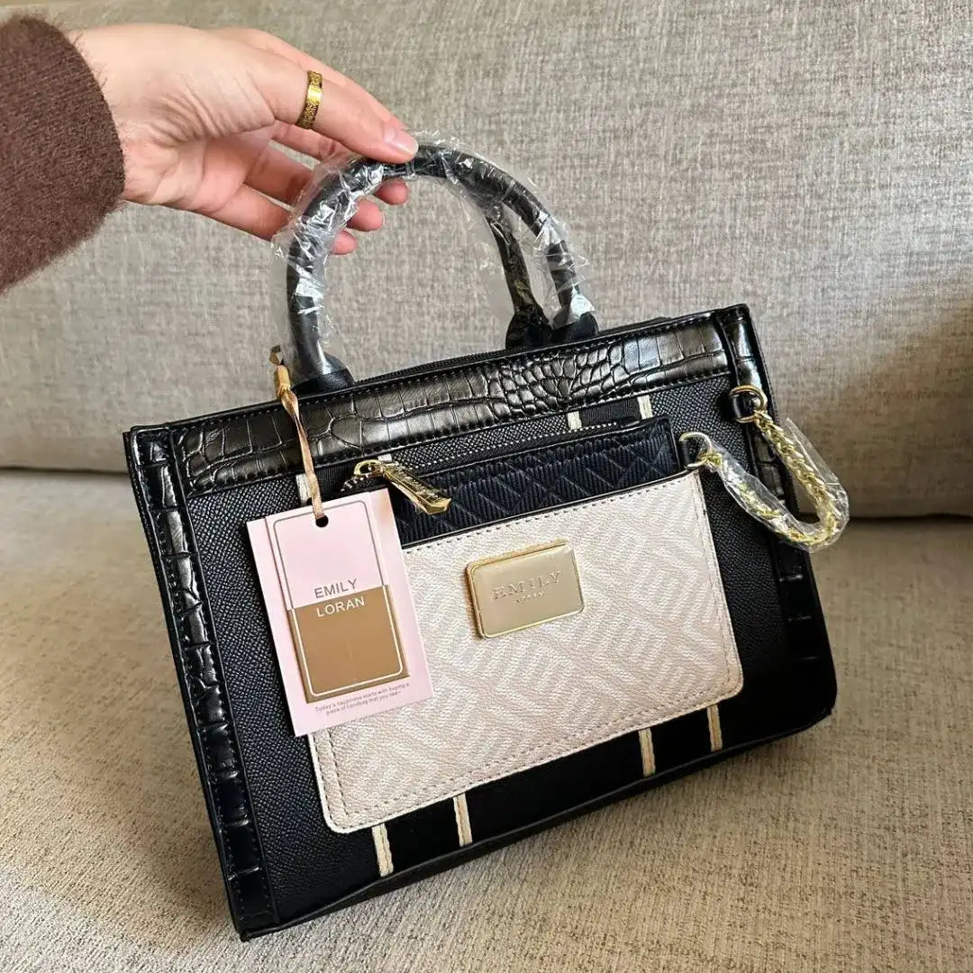 Emily Loran Pastel Harmony Handbag with Wallet - Black
