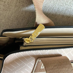 Emily Loran Pastel City Tote Bag with Front Pocket Pouch -Rose Gold