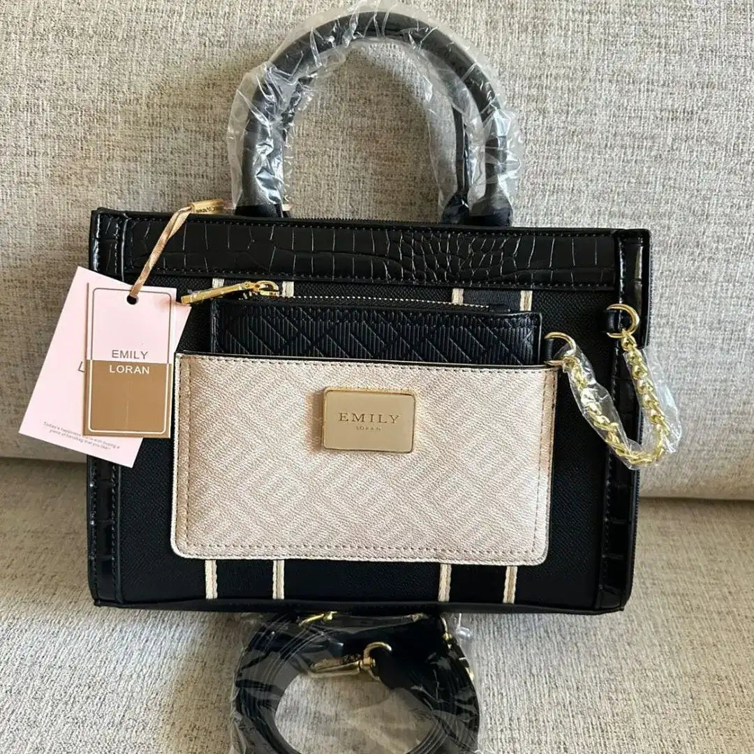 Emily Loran Pastel Harmony Handbag with Wallet - Black