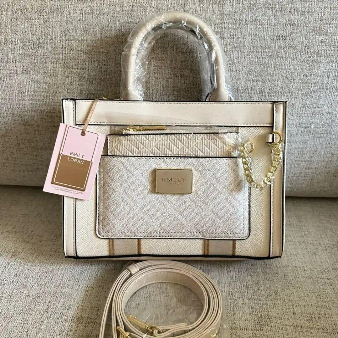 Emily Loran Pastel Harmony Handbag with Wallet - Light Cream