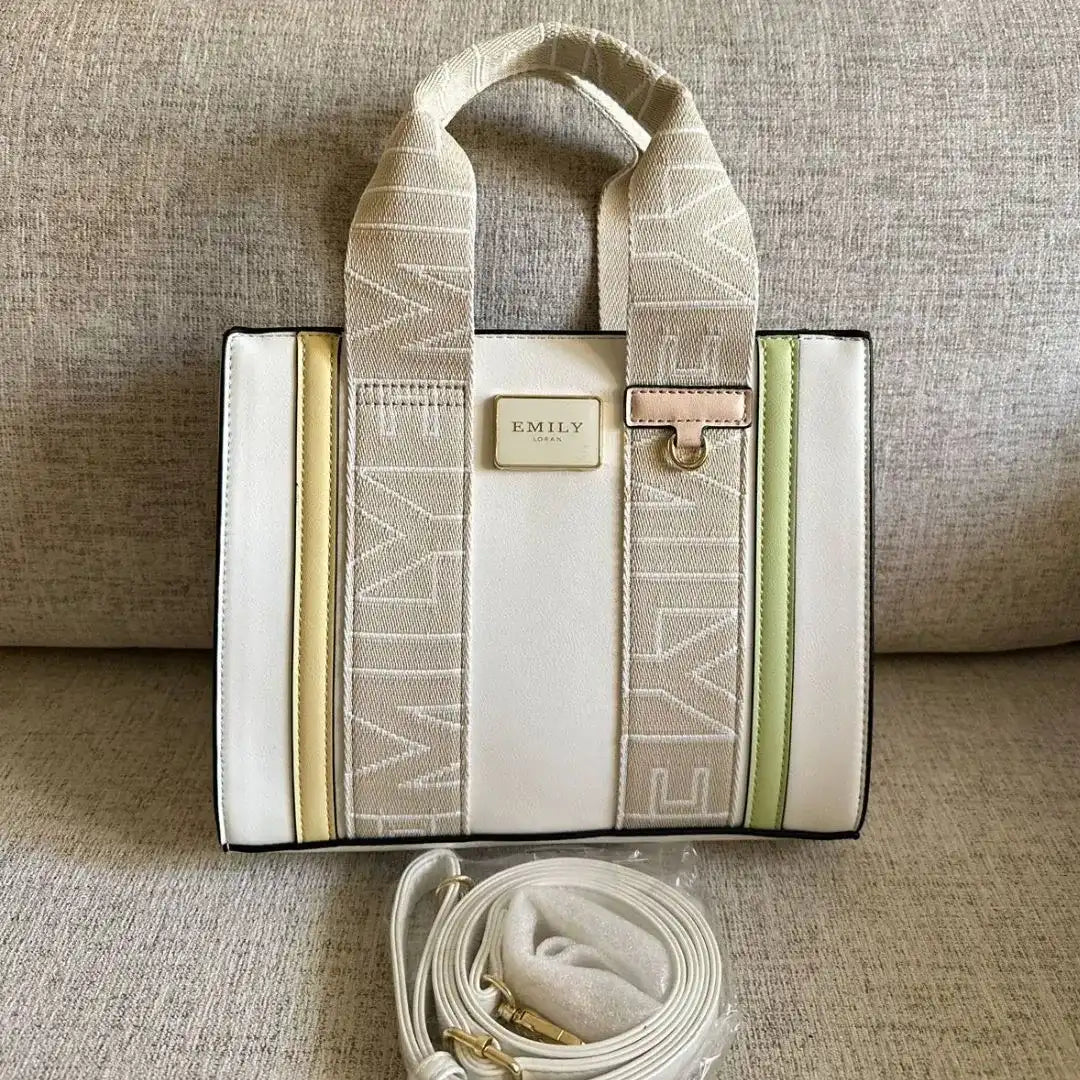 Emily Loran Pastel Emily Signature Mini Tote – White