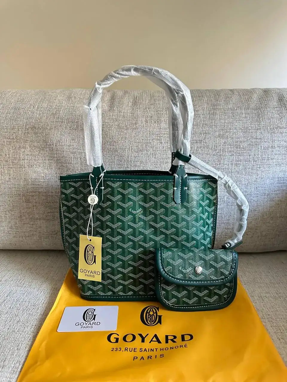 Goyard Mini Anjou Tote Green