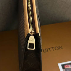 Louis Vuitton Embossed Leather Clutch Bag – Brown