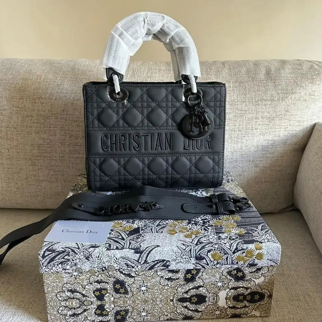 Christian Dior small lady black bag