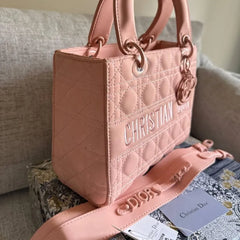 Christian Dior small lady Blush Cannage Lambskin Bag