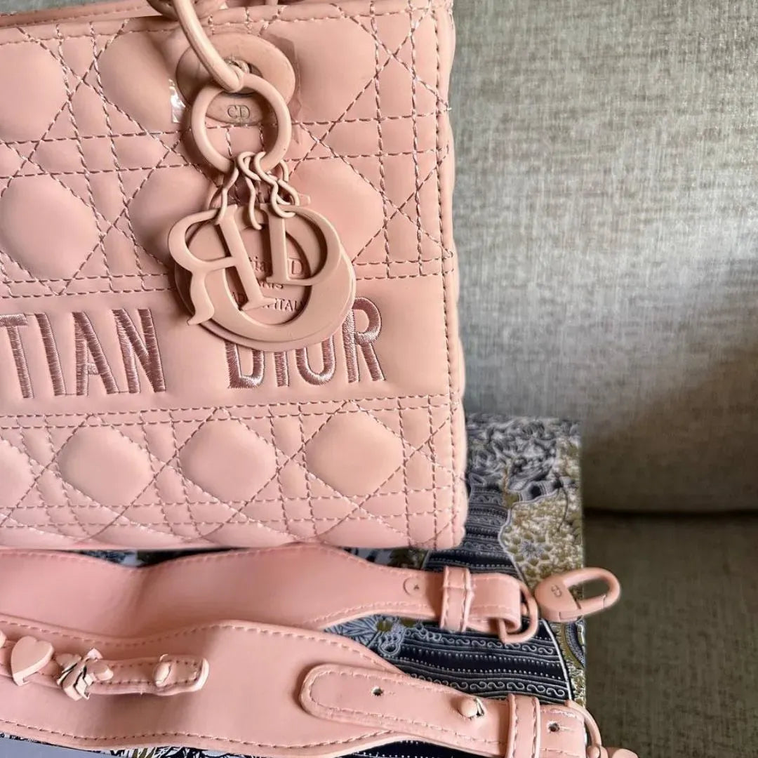 Christian Dior small lady Blush Cannage Lambskin Bag