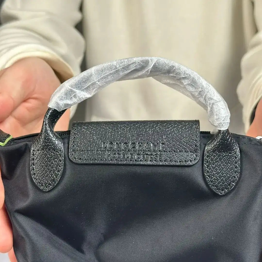 Longchamp Black Mini Handbag with Strap